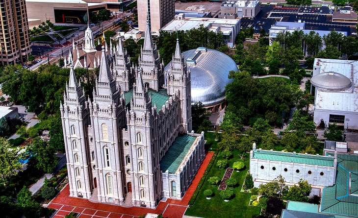 aerial view of salt lake city utah