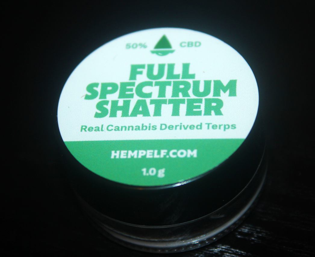 HempElf - 50% Full Spectrum CBD Shatter (Real Cannabis Derived Terpenes) Review