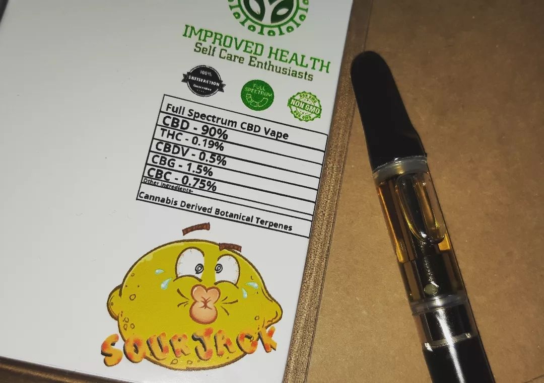 Improved Health LTD - Sour Jack Full Spectrum 90% CBD Vape Cartridge Review