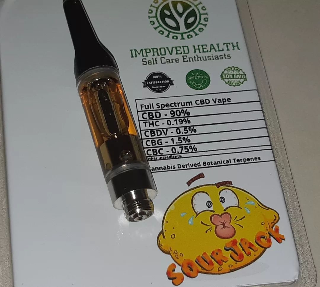 Improved Health LTD - Sour Jack Full Spectrum 90% CBD Vape Cartridge Review