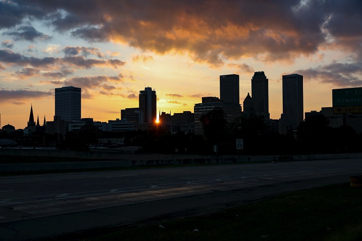 tulsa oklahoma view at dusk