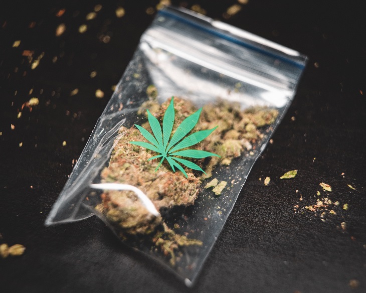 medical marijuana product in bag from dispensary