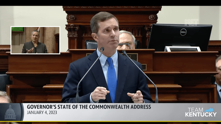 Kentucky Governor Andy Beshear calls for medical legalization during his State of the Commonwealth Address on January 4, 2023