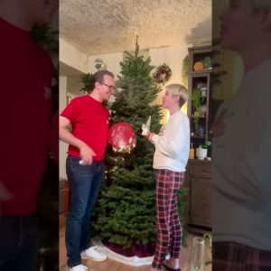 What it’s like decorating the Xmas tree at our place 😆🎄💨